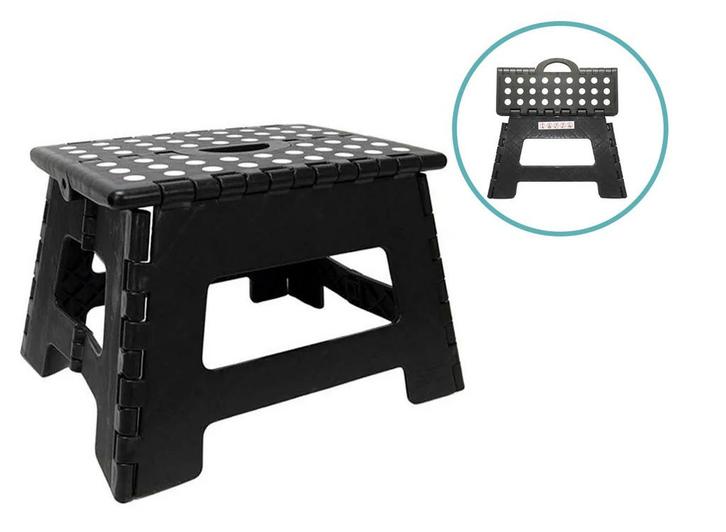 Gardalux Opstapkrukje - Opvouwbaar - 29 x 22 x 22 cm - Zwart, Huis en Inrichting, Krukjes, Nieuw, Verzenden