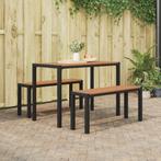 vidaXL 3 delige Tuinset staal en WPC bruin, Tuin en Terras, Tuinbanken, Verzenden, Nieuw, Metaal