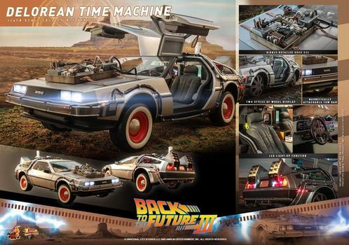 Hot Toys Back to the Future III 1/6 DeLorean Time Machine, Verzamelen, Film en Tv, Film, Beeldje, Replica of Model, Nieuw, Ophalen of Verzenden