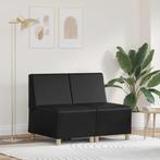 vidaXL Modulaire Bankeenheid Armlos 2 pcs Zwart 55 x 74 x 82, Huis en Inrichting, Verzenden, Nieuw, Leer, Minder dan 150 cm