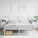 vidaXL Nachtkastjes 2 st 36x39x68 cm staal wit, Verzenden, Nieuw, Metaal of Aluminium