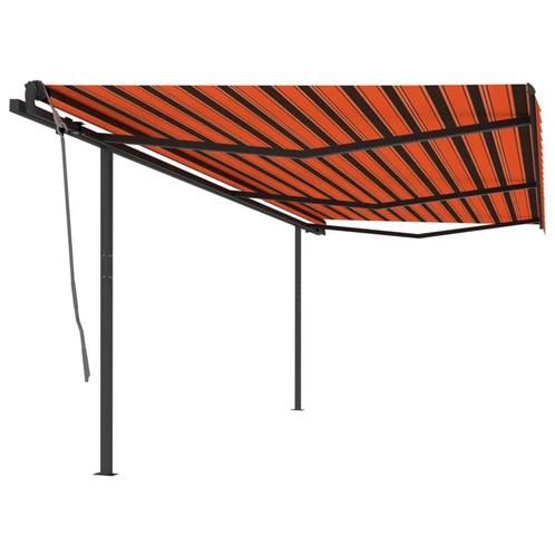vidaXL Luifel automatisch uittrekbaar met palen 6x3,5 m, Tuin en Terras, Zonneschermen, Nieuw, Verzenden