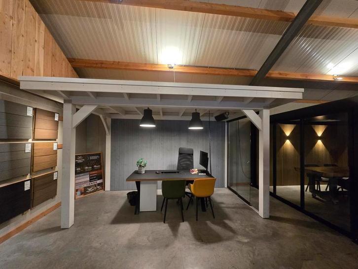 Hillhout douglas overkapping met glazen wand 400x207 cm, Tuin en Terras, Overkappingen, Gebruikt, Ophalen of Verzenden