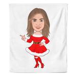 Cartoon Fleecedeken Mrs. Claus -  cm, Huis en Inrichting, Woonaccessoires | Plaids en Woondekens, Verzenden, Nieuw