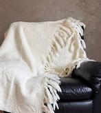 Bedsprei - 250 cm - 140 cm - Wollen deken met franjes