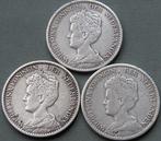 Nederland. Wilhelmina. 1 Gulden 1913-1914-1915(3 stuks), Postzegels en Munten, Munten | Nederland
