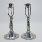 Osiris Metallwarenfabrik - Kandelaar (2) - Verzilverd - zeer, Antiek en Kunst