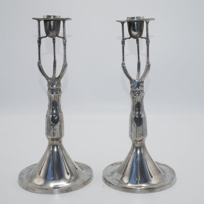 Osiris Metallwarenfabrik - Kandelaar (2) - Verzilverd - zeer, Antiek en Kunst, Kunst | Designobjecten