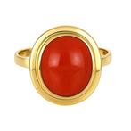 Ring - 18 karaat Geel goud Koraal, Nieuw