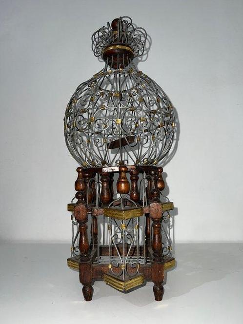 Art Nouveau Vogelkooi - Smeedijzer - Decoratief ornament, Antiek en Kunst, Curiosa en Brocante