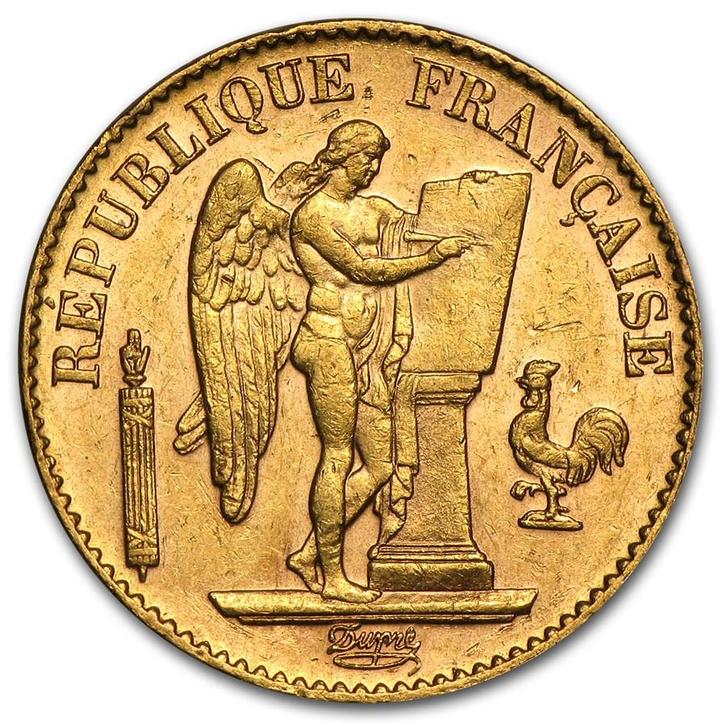 Gouden 20 Francs Guardian Angel (Genius) (1871-1898), Postzegels en Munten, Munten en Bankbiljetten | Verzamelingen, Munten, Verzenden