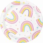 Borden Regenboog 18cm 8st, Verzenden, Nieuw