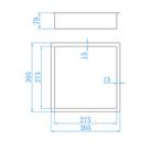 Inbouwnis Best-Design Kaya 30.5x30.5x7 cm RVS, Ophalen of Verzenden, Nieuw