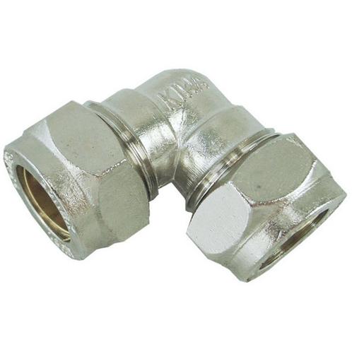 Riko P-801 Messing Knel Kniekoppeling 15x15 Vernikkeld, Doe-het-zelf en Verbouw, Sanitair, Nieuw, Ophalen of Verzenden