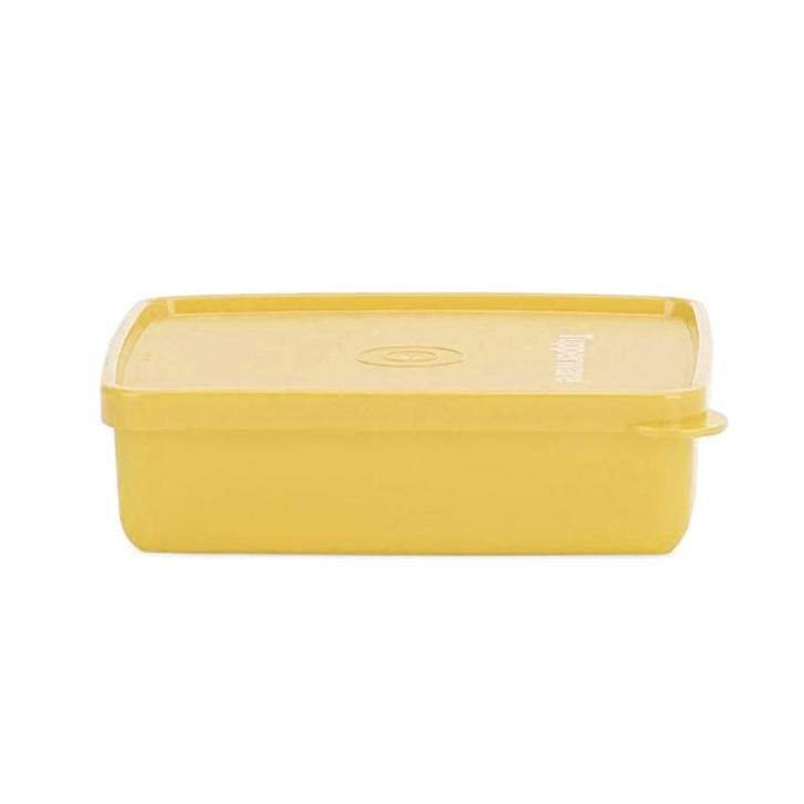 Tupperware Broodtrommel Vierkant Geel, Huis en Inrichting, Keuken | Tupperware, Geel, Nieuw, Ophalen of Verzenden