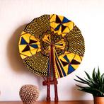 Afrikaanse handwaaier - Ankara print waaier - Kwadwo - Gele, Ophalen of Verzenden, Nieuw