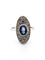 Ring - 18 karaat Witgoud - 1.24ct. tw. Saffier - Diamant, Nieuw