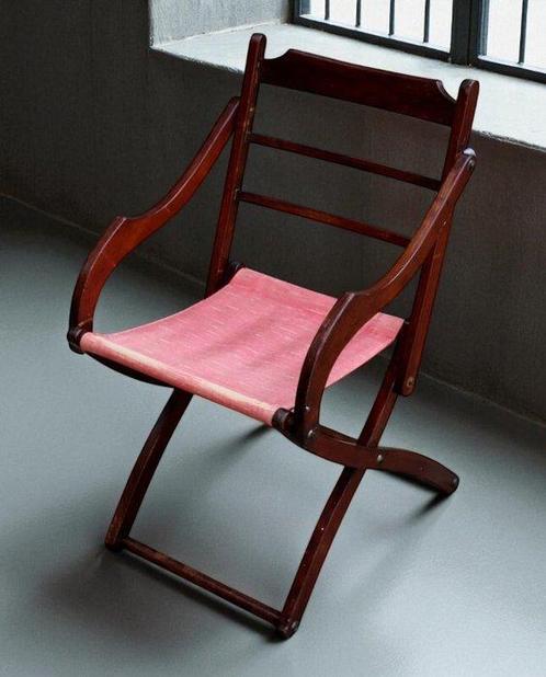 Klapstoel - Lattenbodem rugleuning - Hout, Textiel, Antiek en Kunst, Curiosa en Brocante