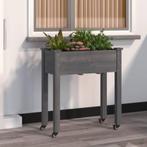 vidaXL Plantenbak op wieltjes 71x37x80 cm massief vurenhout, Verzenden, Nieuw, 60 tot 100 cm, 60 cm of meer