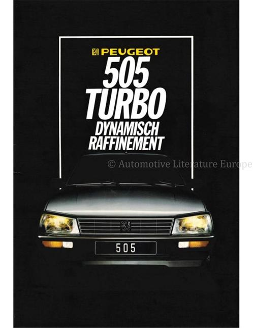1986 PEUGEOT 505 TURBO BROCHURE NEDERLANDS, Boeken, Auto's | Folders en Tijdschriften, Peugeot