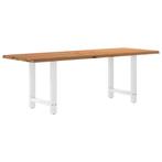 vidaXL Eettafel met natuurlijke rand 220x80x74 cm massief, Huis en Inrichting, Tafels | Eettafels, Verzenden, Nieuw