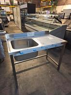 RVS Spoeltafel | 1 Bak + Rechts Drainblad, Nieuw zonder verpakking