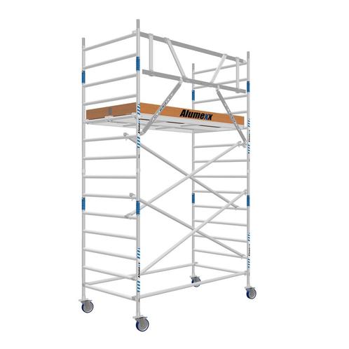 Basic rolsteiger 135 x 5,2m WH AGS-voorloopleuning, Doe-het-zelf en Verbouw, Steigers, Rolsteiger of Kamersteiger, Nieuw, 5 meter of hoger