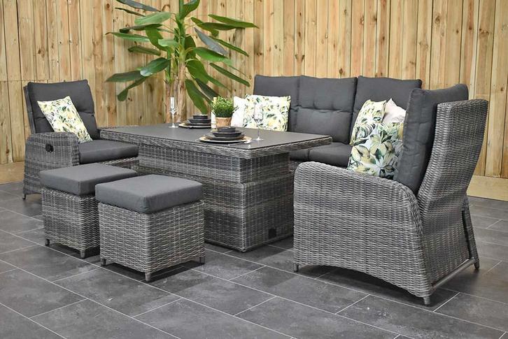 Florida Verstelbare Loungeset 3 Zitsbank 2 Lounge SHOWROOM, Tuin en Terras, Tuinsets en Loungesets, Bank, Eettafel, Hocker, Stoel