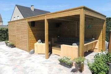 Houten tuinhuis met overkapping 3.18 X 8.94 | Dinowood beschikbaar voor biedingen