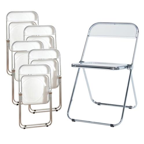 Klapstoel set van 6 Pornainen 74x46x47 cm transparant [en.ca, Huis en Inrichting, Stoelen, Nieuw, Verzenden