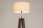 Rietveld Vloerlampen - Bruin, Beige - Stof, Hout, Huis en Inrichting, Lampen | Vloerlampen, Verzenden, Nieuw