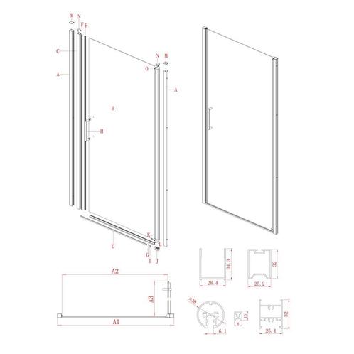 Nisdeur Lacus Giglio Evo 1 Klapdeur 85x200 Cm Rookglas Zwart, Doe-het-zelf en Verbouw, Sanitair, Ophalen of Verzenden