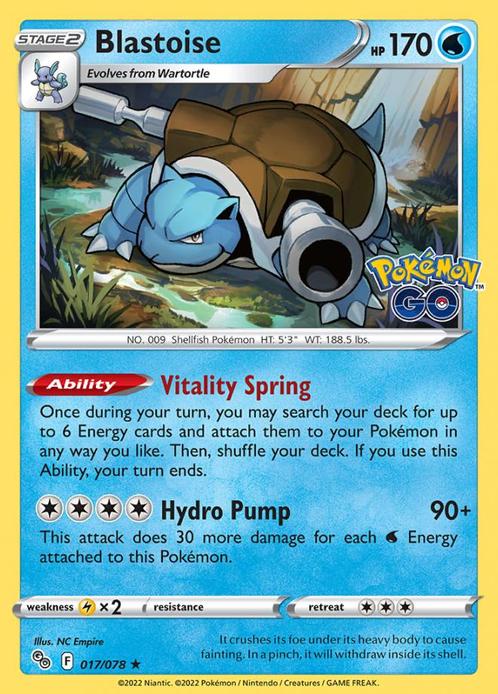 Blastoise 017/078 Holo Pokémon Go, Hobby en Vrije tijd, Verzamelkaartspellen | Pokémon, Losse kaart, Nieuw, Foil, Ophalen of Verzenden