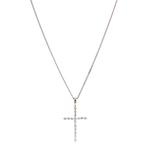 Witgouden collier met kruis hanger 40.5 cm 14 karaat, Verstelbaar, Verzenden, Wit, Zo goed als nieuw