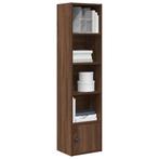 vidaXL Boekenkast 31x24x127 cm bewerkt hout bruin, Huis en Inrichting, Verzenden, Nieuw, Overige houtsoorten