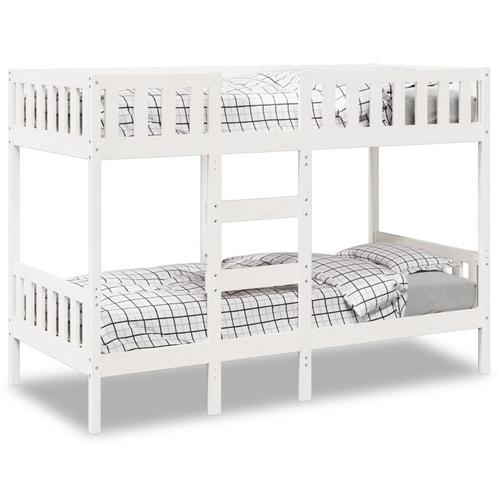 vidaXL Stapelbed massief grenenhout wit 80x200 cm, Huis en Inrichting, Slaapkamer | Bedden, 80 cm, 200 cm, Wit, Eenpersoons, Nieuw