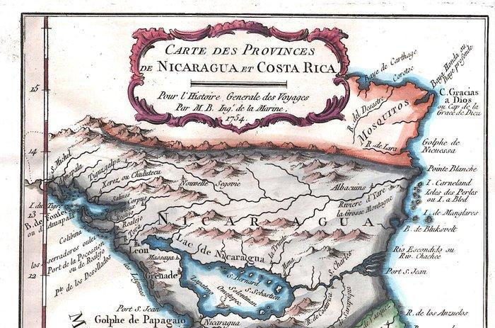 Central America - Nicaragua, Costa Rica; N. Bellin - Carte, Boeken, Atlassen en Landkaarten