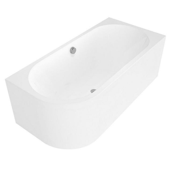 Ligbad Polysan Astra 160x75x60 cm Asymmetrisch Rechts Wit, Doe-het-zelf en Verbouw, Sanitair, Bad, Nieuw, Ophalen of Verzenden