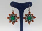 Zonder Minimumprijs - Oorbellen Zilver Koraal - Jade, Sieraden, Tassen en Uiterlijk, Oorbellen, Nieuw