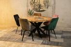 Eettafel Mangohout met 5 Beau stoelen | 130 cm