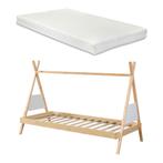 Kinderbed Siikajoki Tipi hoog uitvoering met matras 90x200 c, Huis en Inrichting, Slaapkamer | Bedden, Verzenden, Nieuw