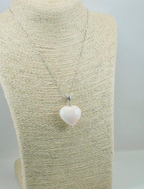 Koraal - Zilver - Ketting met hanger - ROZE KORAAL HART, Verzamelen, Dierenverzamelingen