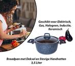 Braadpan met Deksel en Stevige Handvatten 4,4 Liter, Verzenden, Koekenpan of Braadpan, Inductieplaat, Nieuw