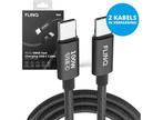 2 FlinQ 100W Snellader USB C Oplaadkabels - USB C naar USB C, Verzenden, Nieuw