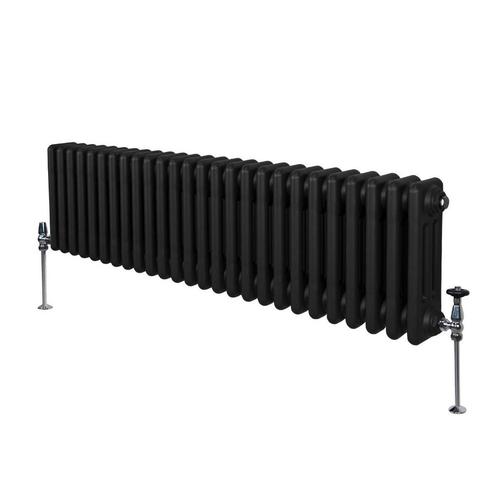 Traditionele 3 Kolom Radiator - 300 x 1192mm - Zwart, Doe-het-zelf en Verbouw, Verwarming en Radiatoren, Verzenden