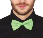 Neon Groene Strik Glitter 13cm, Verzenden, Nieuw