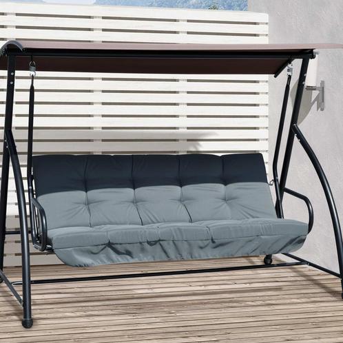 Schommelstoel - Hollywood - inclusief kussen - donkergrijs, Tuin en Terras, Tuinsets en Loungesets, Nieuw, Ophalen of Verzenden