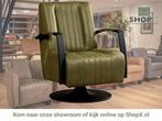 Leren draaifauteuil Galaxy - Vintage Olive (olijf/groen) -, Huis en Inrichting, Nieuw, Ophalen of Verzenden, 50 tot 75 cm, Industrieel, Modern