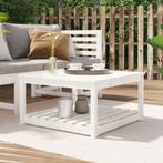 vidaXL Tuintafel 82,5x82,5x45 cm massief grenenhout wit, Tuin en Terras, Verzenden, Nieuw