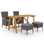 vidaXL 5-delige Tuinset grijs, 4 zitplaatsen, Nieuw, Tuinset, Verzenden